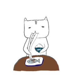 [LINEスタンプ] 犬歯が異様なまでに長いねこ