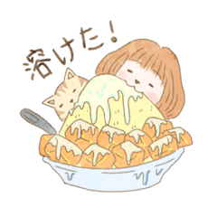[LINEスタンプ] 台湾満喫の旅女子と猫