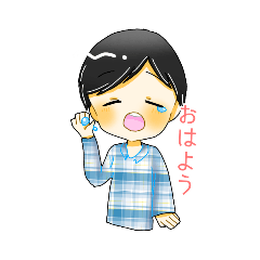 [LINEスタンプ] 短髪男子とショート女子の日常スタンプ