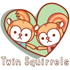 [LINEスタンプ] ふたごの子リス「Twin Squirrels」