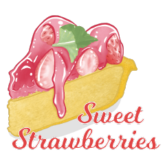 [LINEスタンプ] Sweet strawberries (EN)