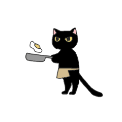 [LINEスタンプ] がんばる黒猫スタンプ1の画像（メイン）