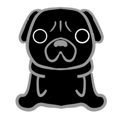 [LINEスタンプ] 黒パグ小つぶ