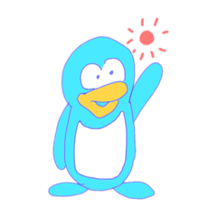 [LINEスタンプ] みずいろのぺんぎん