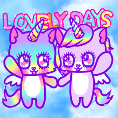 [LINEスタンプ] Unicorn Cats Sophia＆Lily LOVELY DAYS