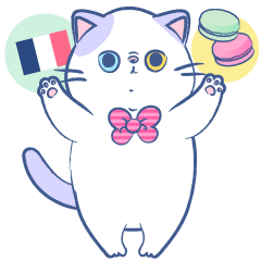 [LINEスタンプ] ぽてにゃん-日常会話フランス語編-の画像（メイン）