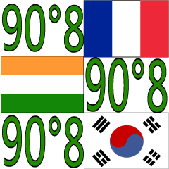 [LINEスタンプ] 90°8-インド-韓国-フランス