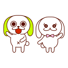 [LINEスタンプ] たれ耳ウサギのピピンとポポン