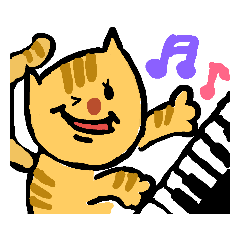 [LINEスタンプ] ねこだってピアノひくんだよ