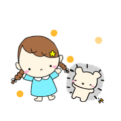 [LINEスタンプ] ハリネズミとおんなのこ