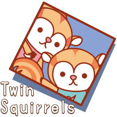 [LINEスタンプ] 「Twin Squirrels」丁寧な子リスたち