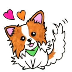 [LINEスタンプ] ハッピーなパピヨン犬