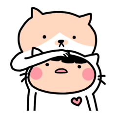 [LINEスタンプ] 猫になりたい女の子と彼女の猫