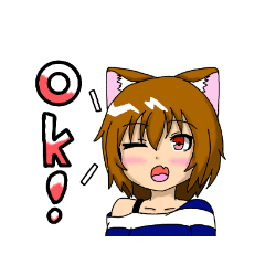 [LINEスタンプ] ねこ娘スタンプ