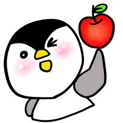 [LINEスタンプ] ペンギンのりんごちゃんが遊びにきたよ