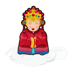[LINEスタンプ] 台湾の女性海神