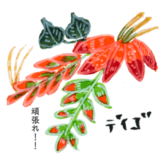 [LINEスタンプ] 沖縄植物 紅型 励ましの言葉の画像（メイン）