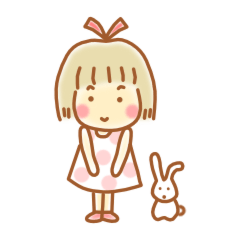 [LINEスタンプ] 女の子とウサギの敬語＆日常ことば