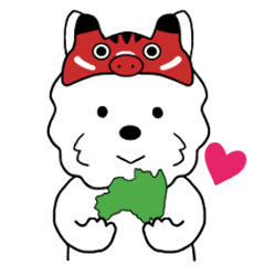 [LINEスタンプ] 福島弁の白い犬