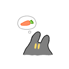 [LINEスタンプ] くろいうさぎのおばけ