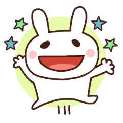 [LINEスタンプ] ウサギさん (ポジティブ).