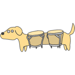 [LINEスタンプ] ボンゴ犬とアゴゴ猫と人