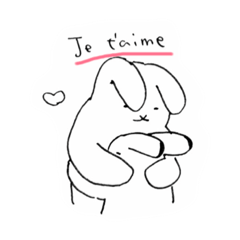 [LINEスタンプ] フランス語うさぎ(あいさつ)