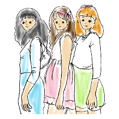[LINEスタンプ] チルウェイブな女子いらすと