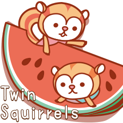 [LINEスタンプ] 「Twin Squirrels」真夏の子リスたちの画像（メイン）