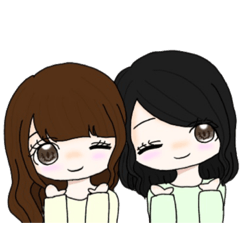 [LINEスタンプ] カンナと沙羅と時々レイトくん！