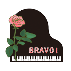 [LINEスタンプ] ピアノときれいなお花