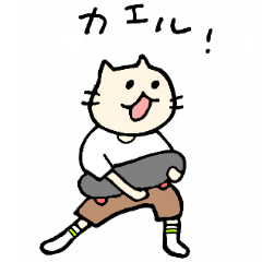 [LINEスタンプ] スケートボードが好きなねこ(白Tver)