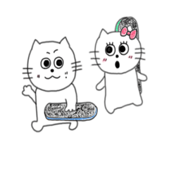 [LINEスタンプ] スケボーにのったねこスタンプ げたまる
