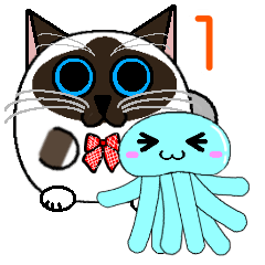 [LINEスタンプ] ラテさんとクーさん 1