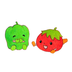 [LINEスタンプ] トマトくんとピーマンちゃん