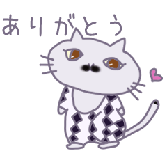 [LINEスタンプ] 黒ひげ模様の白黒猫ちゃん
