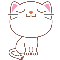 [LINEスタンプ] ハッピー白猫の画像（メイン）