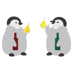[LINEスタンプ] おなかいっぱい食べたいペンギン