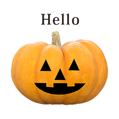 [LINEスタンプ] かぼちゃ ハロウィン と 英語 Englishの画像（メイン）
