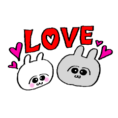 [LINEスタンプ] うさ美ちゃん＆うさ男くん【ラブ】