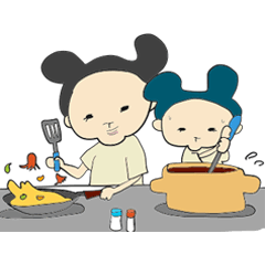 [LINEスタンプ] まいにち姉妹