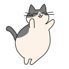 [LINEスタンプ] まるいねこ（白黒）