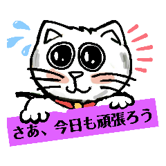 [LINEスタンプ] 頑張るにゃんこたち