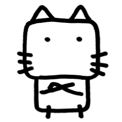 [LINEスタンプ] 四角い動物しろねこちゃん。