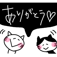 [LINEスタンプ] モノトーンcatの日本語スタンプ！！の画像（メイン）