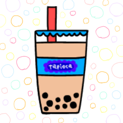 タピオカドリンクのスタンプ