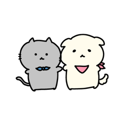 [LINEスタンプ] 犬のジョンさんと猫のクロ