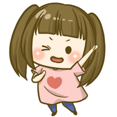 [LINEスタンプ] 髪型別オンナノコ 4 (ツインテールちゃん)