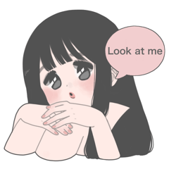 [LINEスタンプ] 黒髪讃歌｜Raven haired girls Hymnal