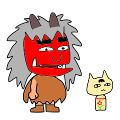 [LINEスタンプ] なまはげと猫こけし